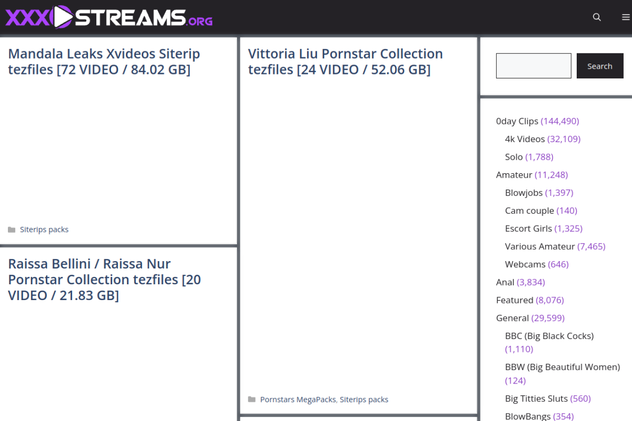 Screenshot of Freepornstreams org