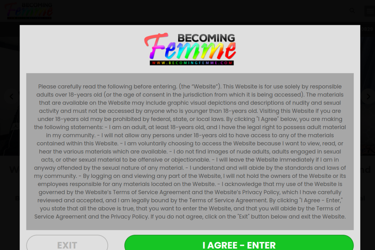 Screenshot of Becoming femme