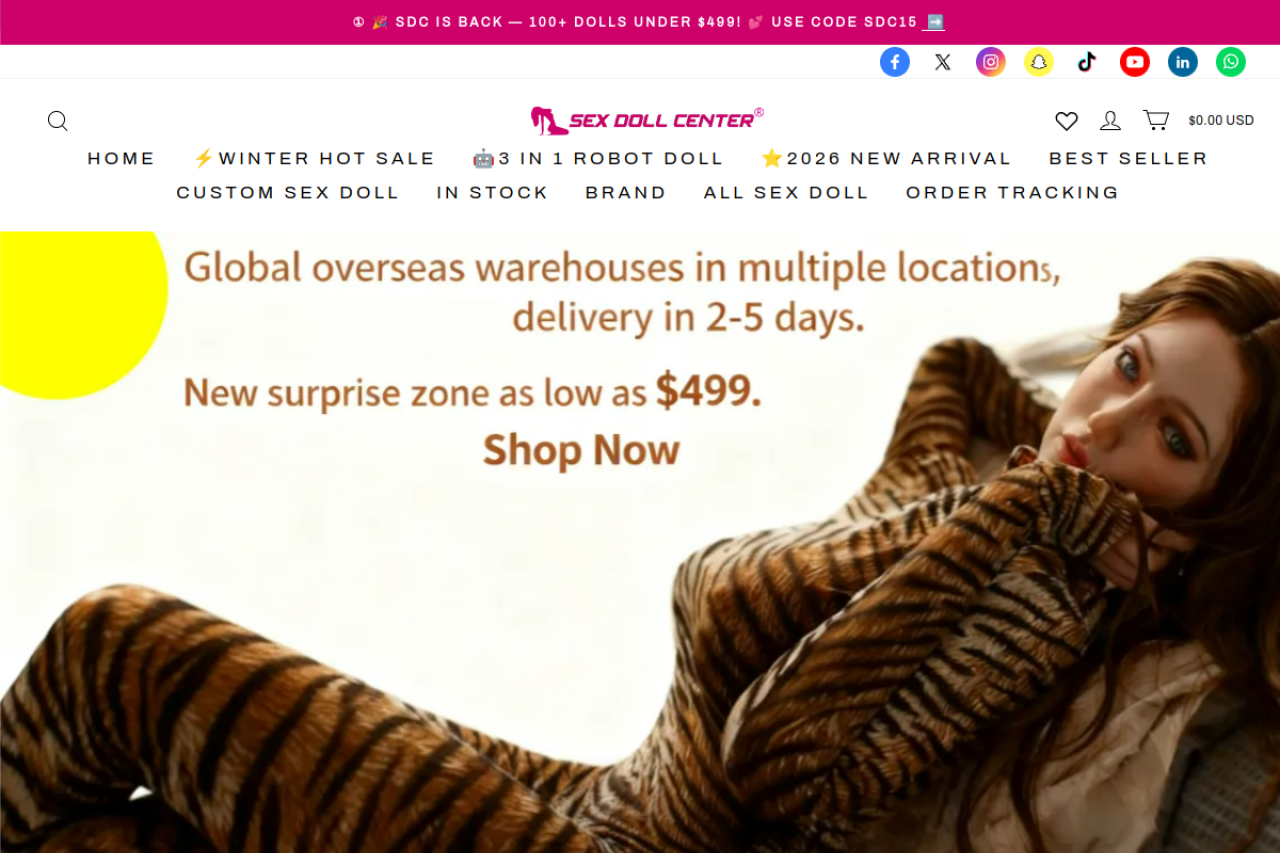 Screenshot of Sex doll center