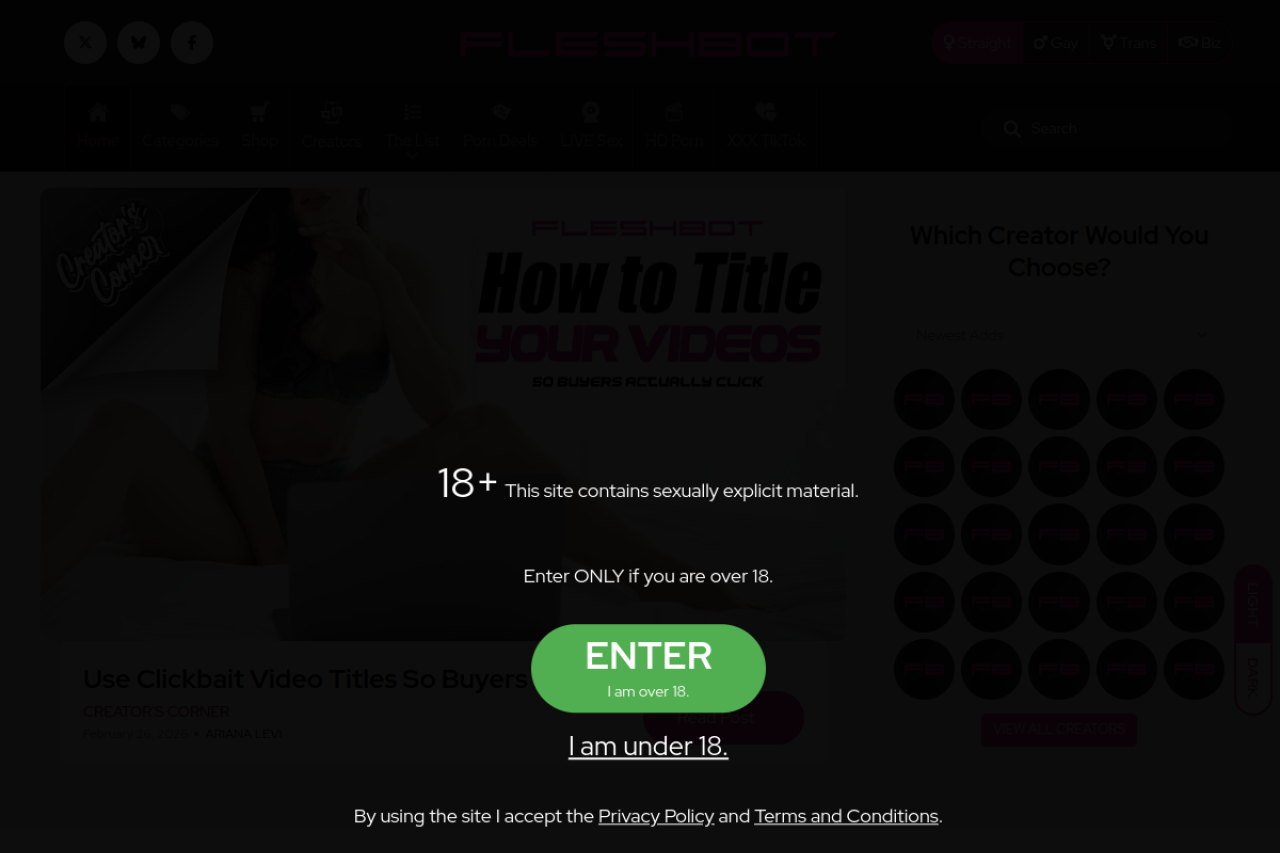 Screenshot of Fleshbot