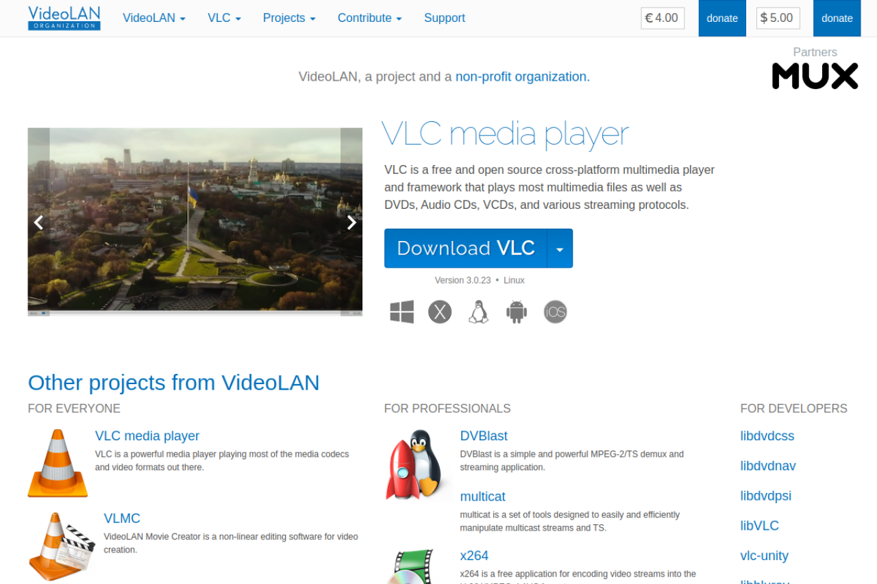 Screenshot of Vlc media player