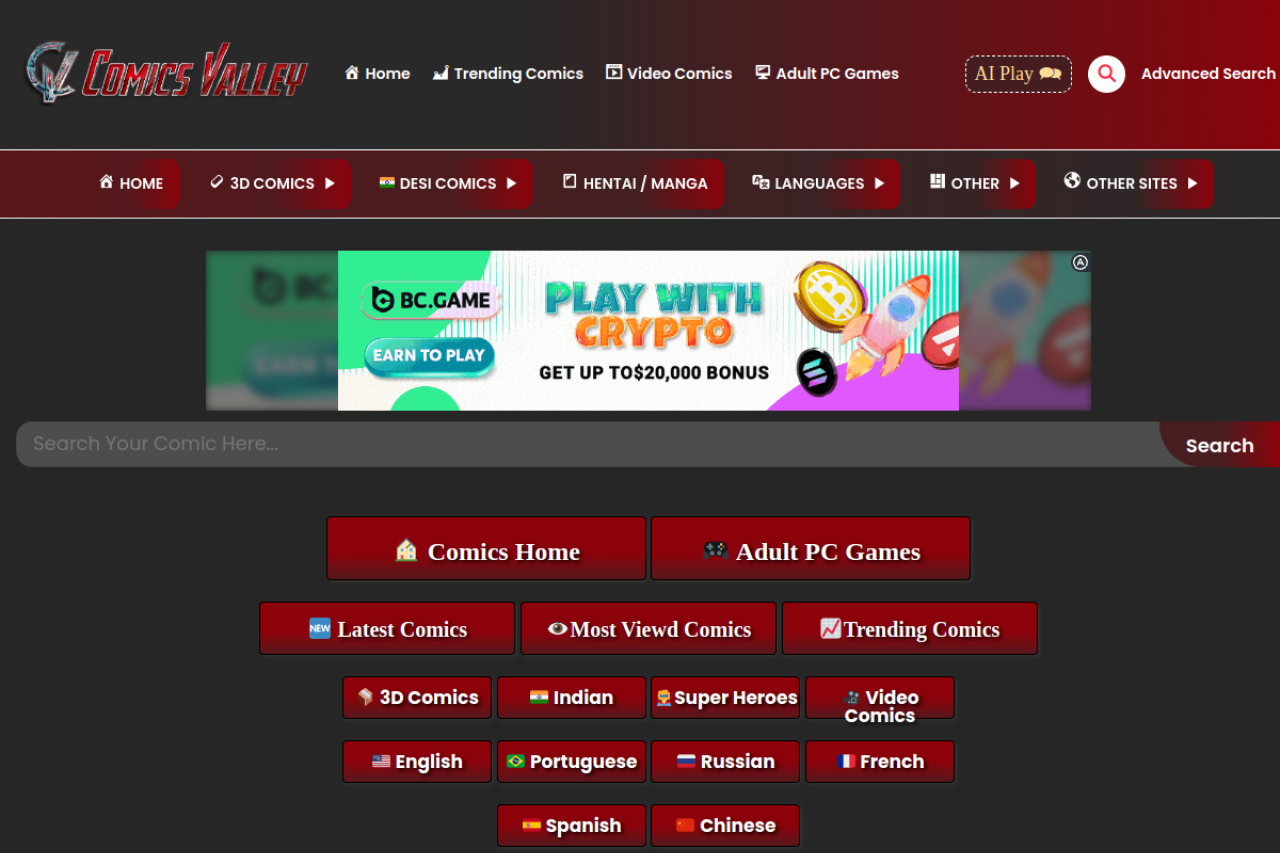 Screenshot of Comicsvalley