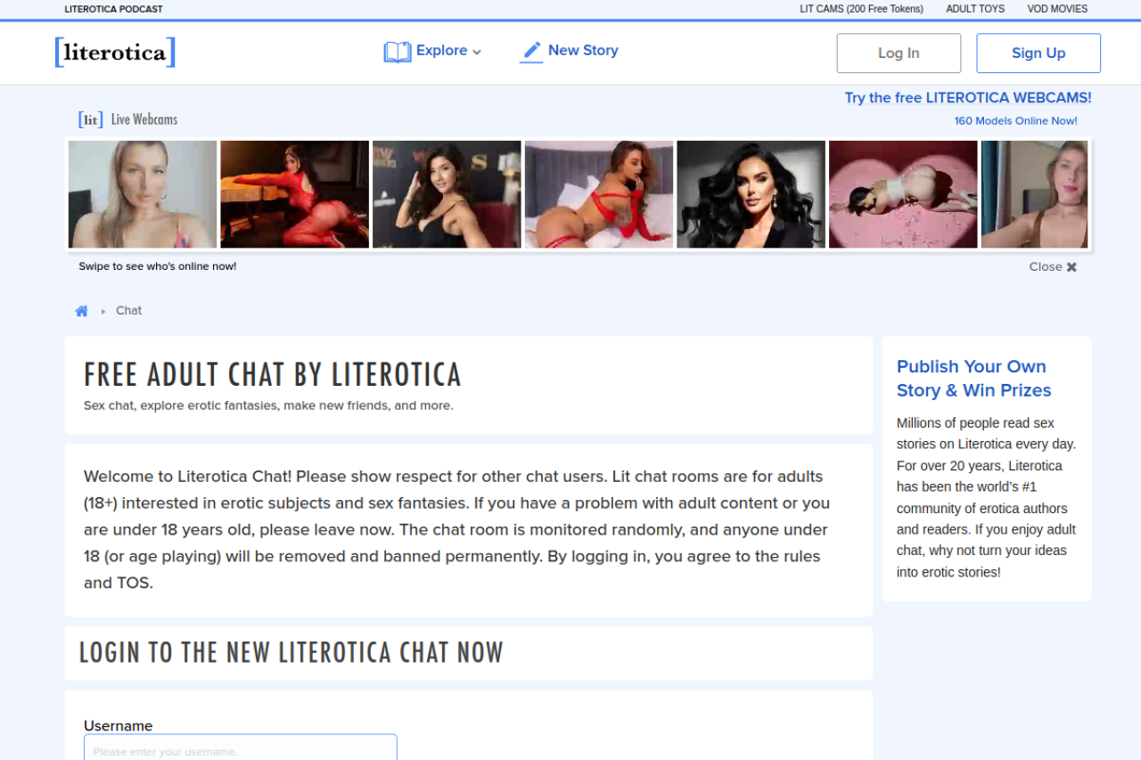 Screenshot of Literotica