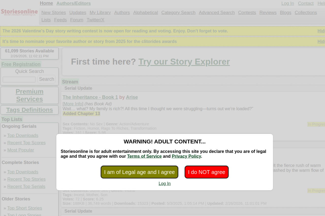 Storiesonline screenshot