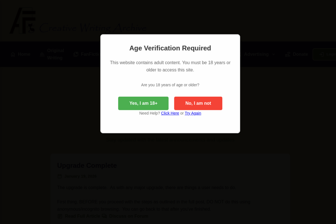 Screenshot of Adultfanfiction