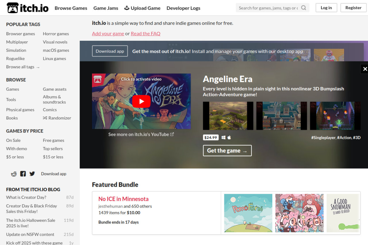 Screenshot of Itch io nsfw