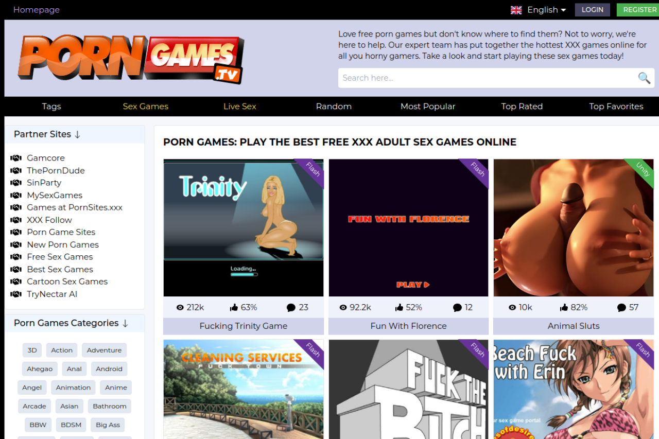 Screenshot of Porngames tv