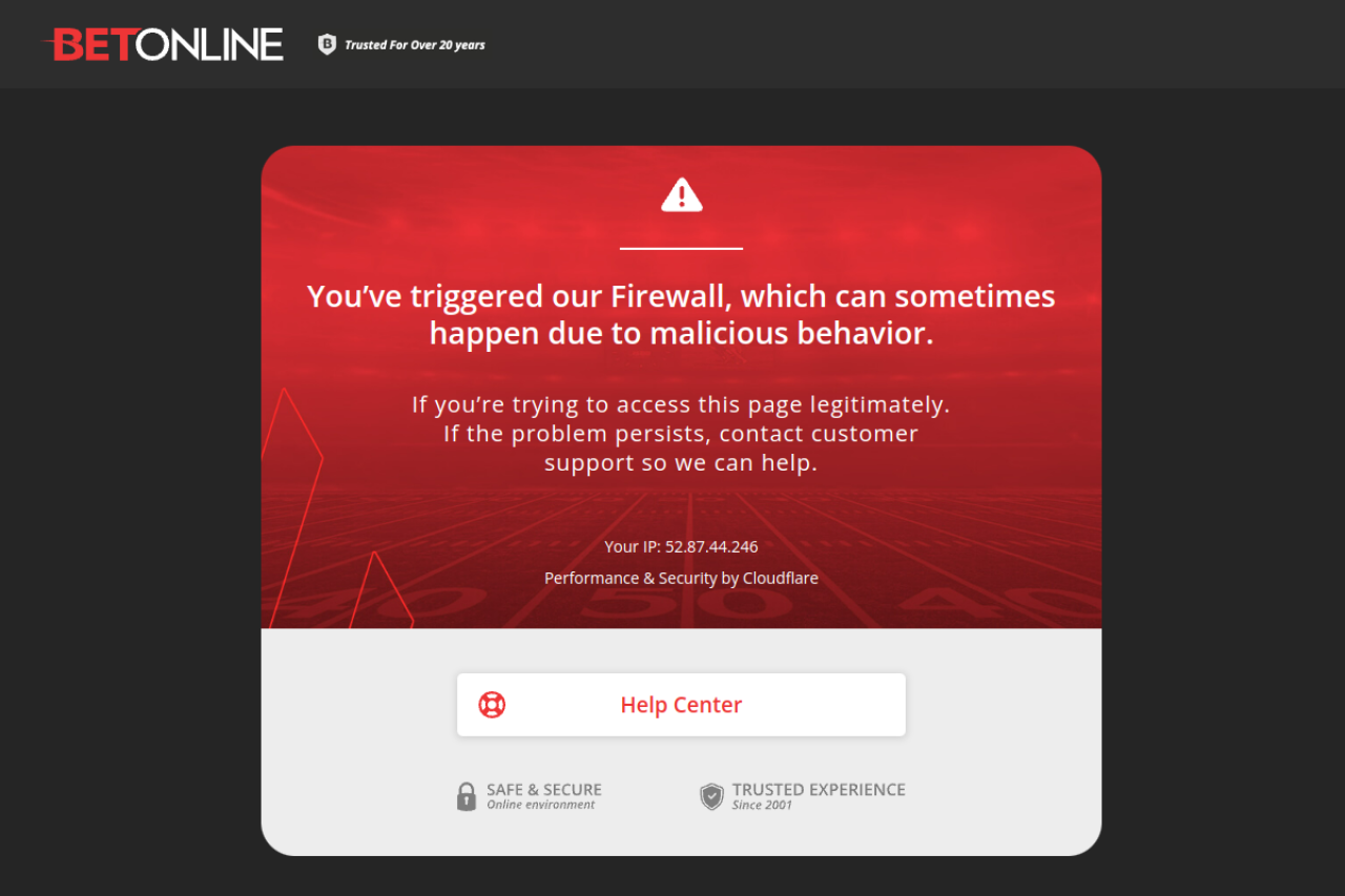 Screenshot of Betonline