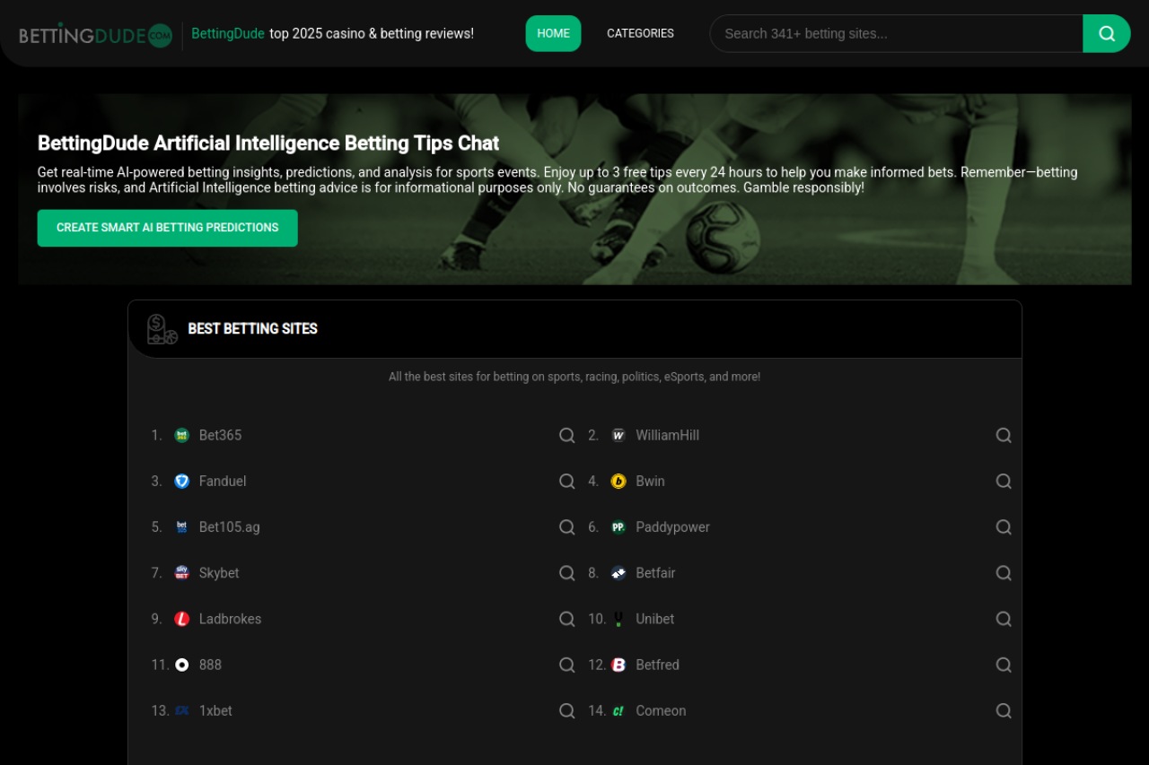 Screenshot of Bettingdude com