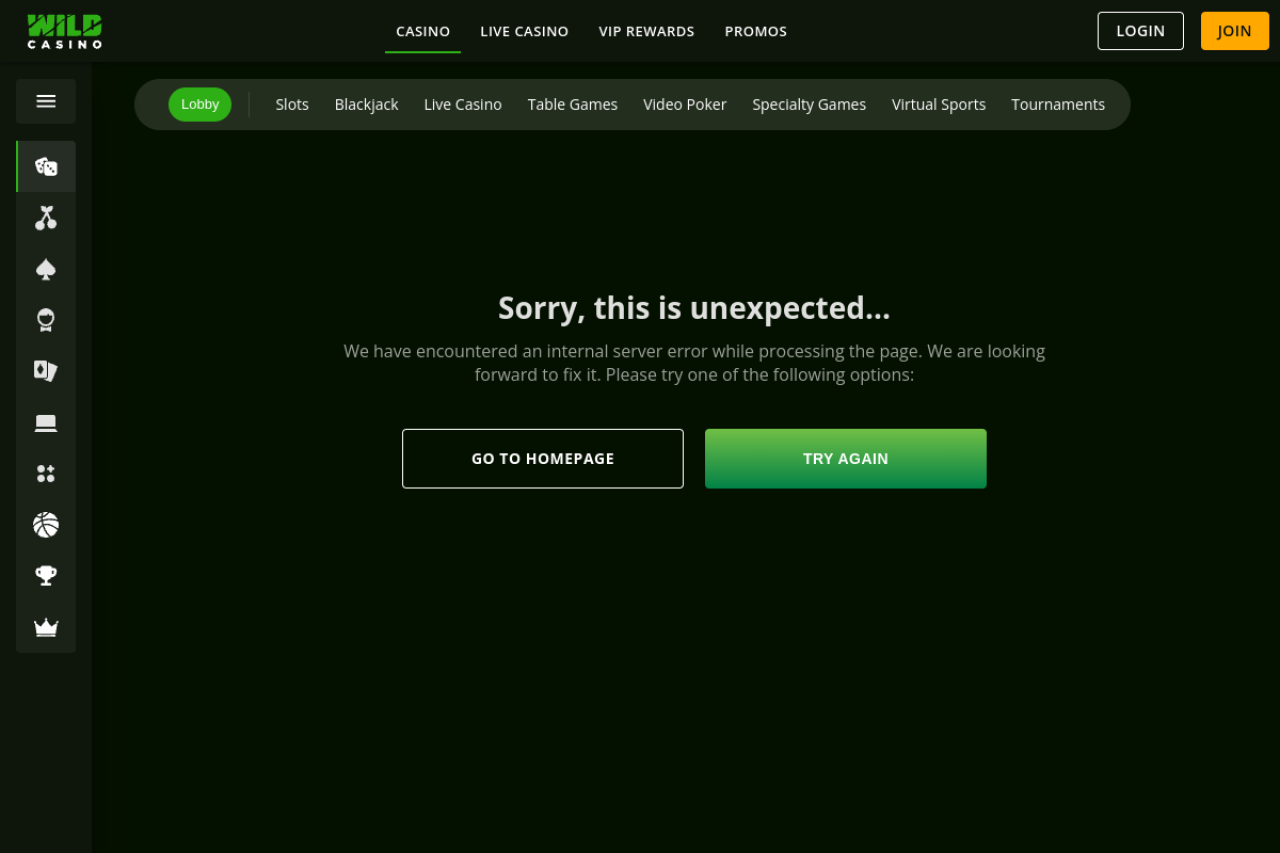 Screenshot of Wild casino