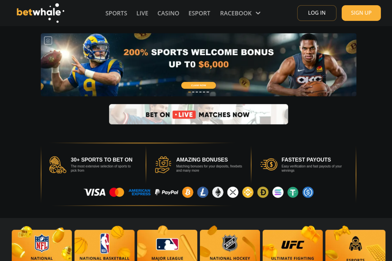 Screenshot of Betwhale