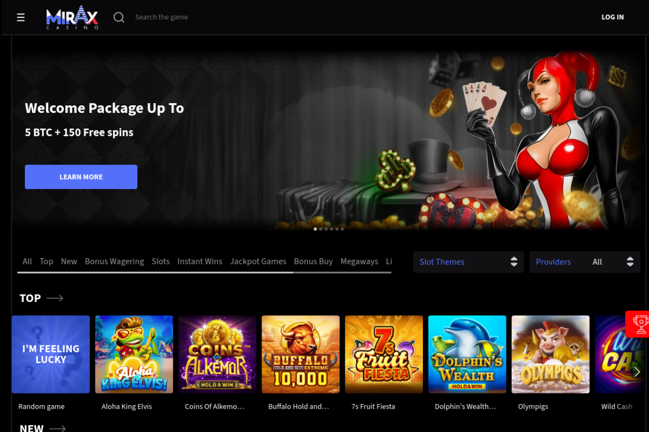 Screenshot of Mirax casino