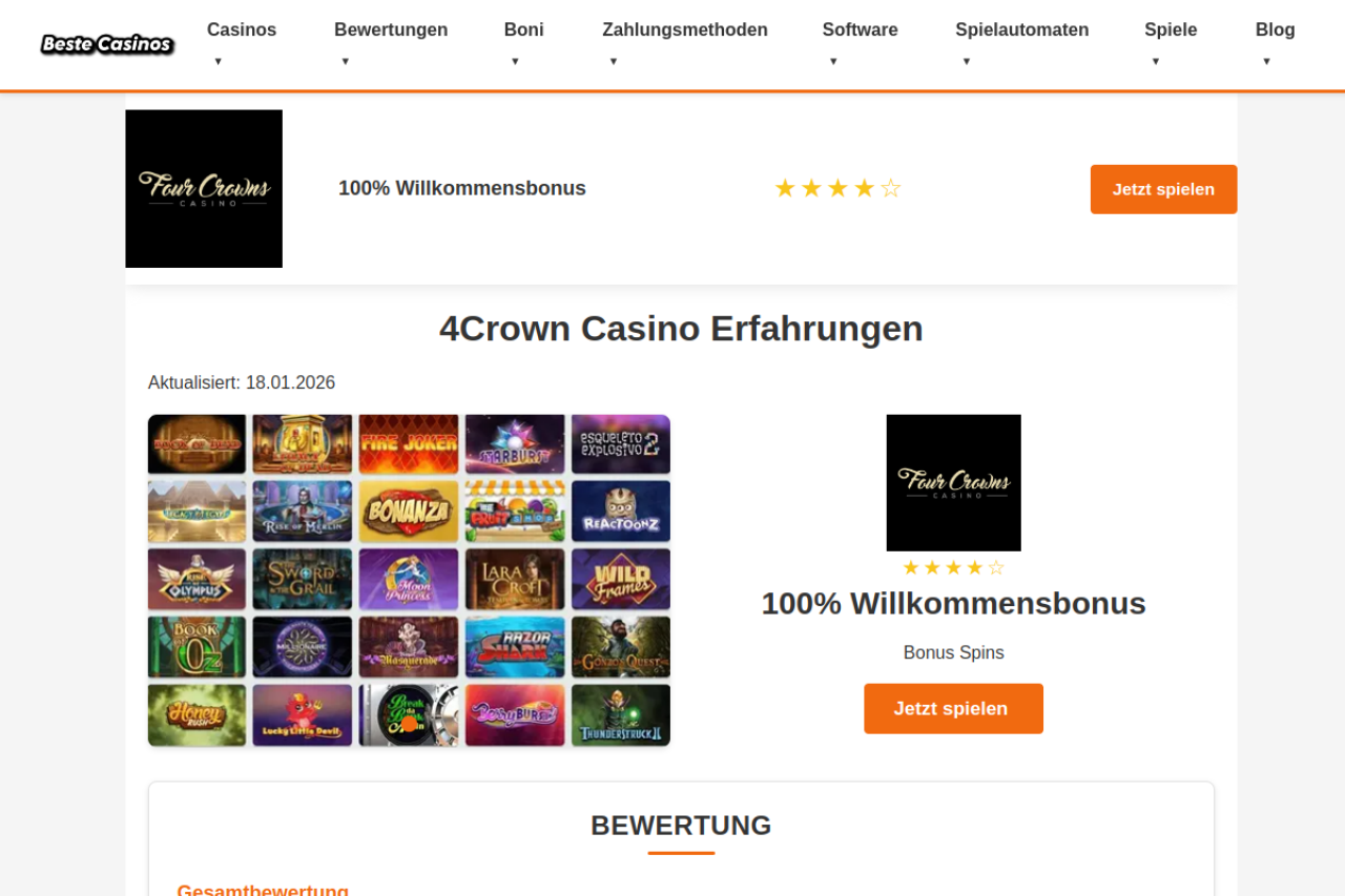 Screenshot of 4 crowns casino