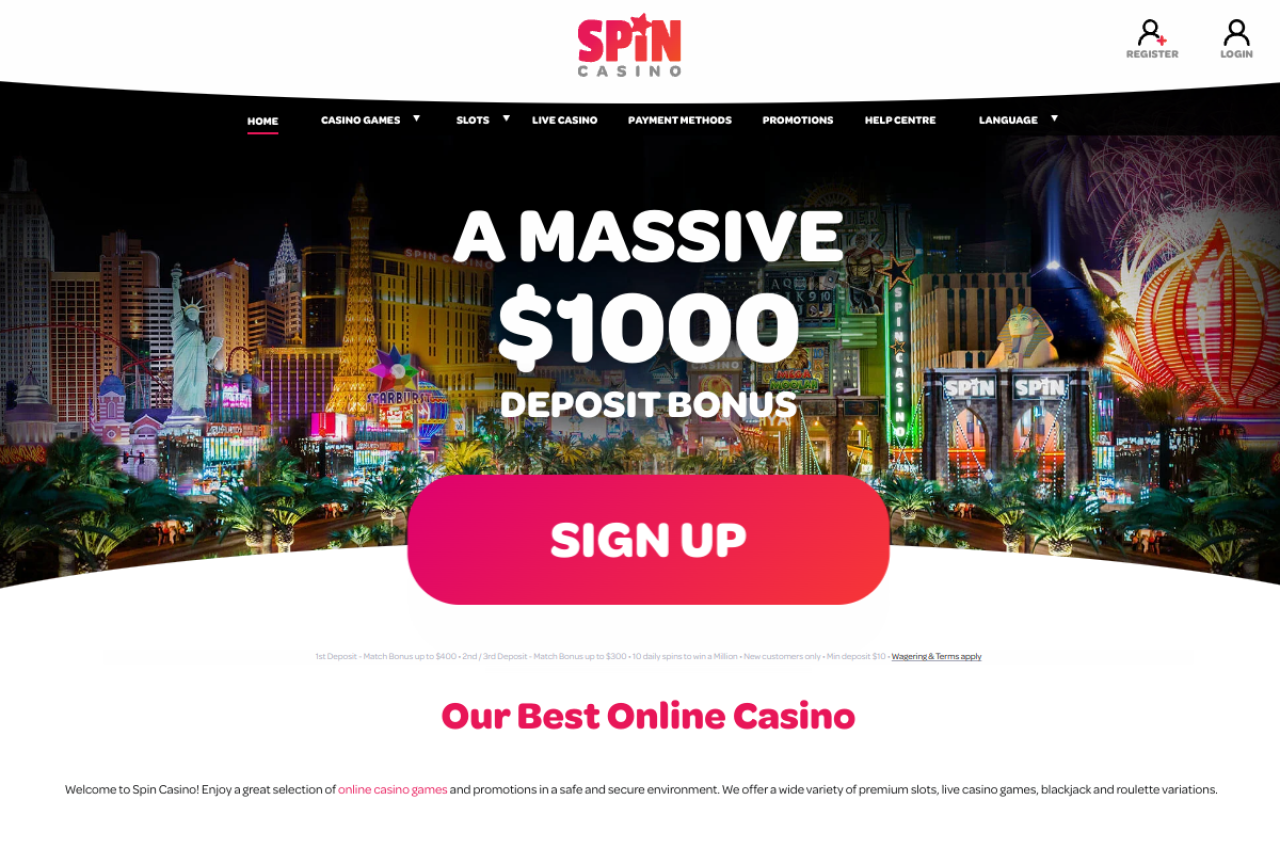 Screenshot of Spin casino