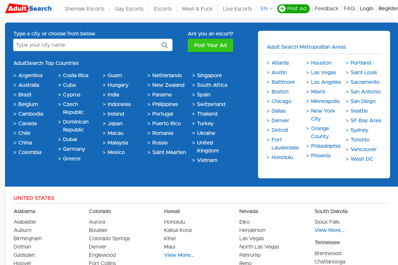 Screenshot of Adultsearch