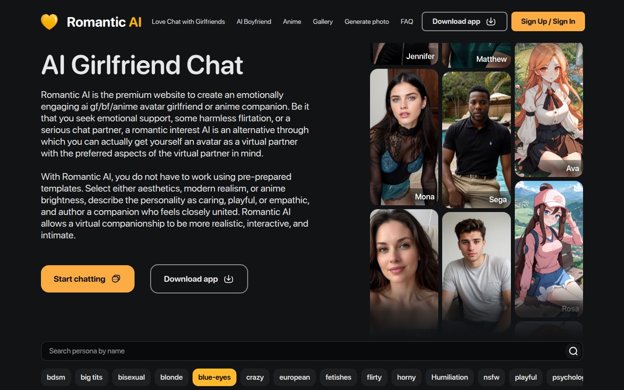 Screenshot of Romantic