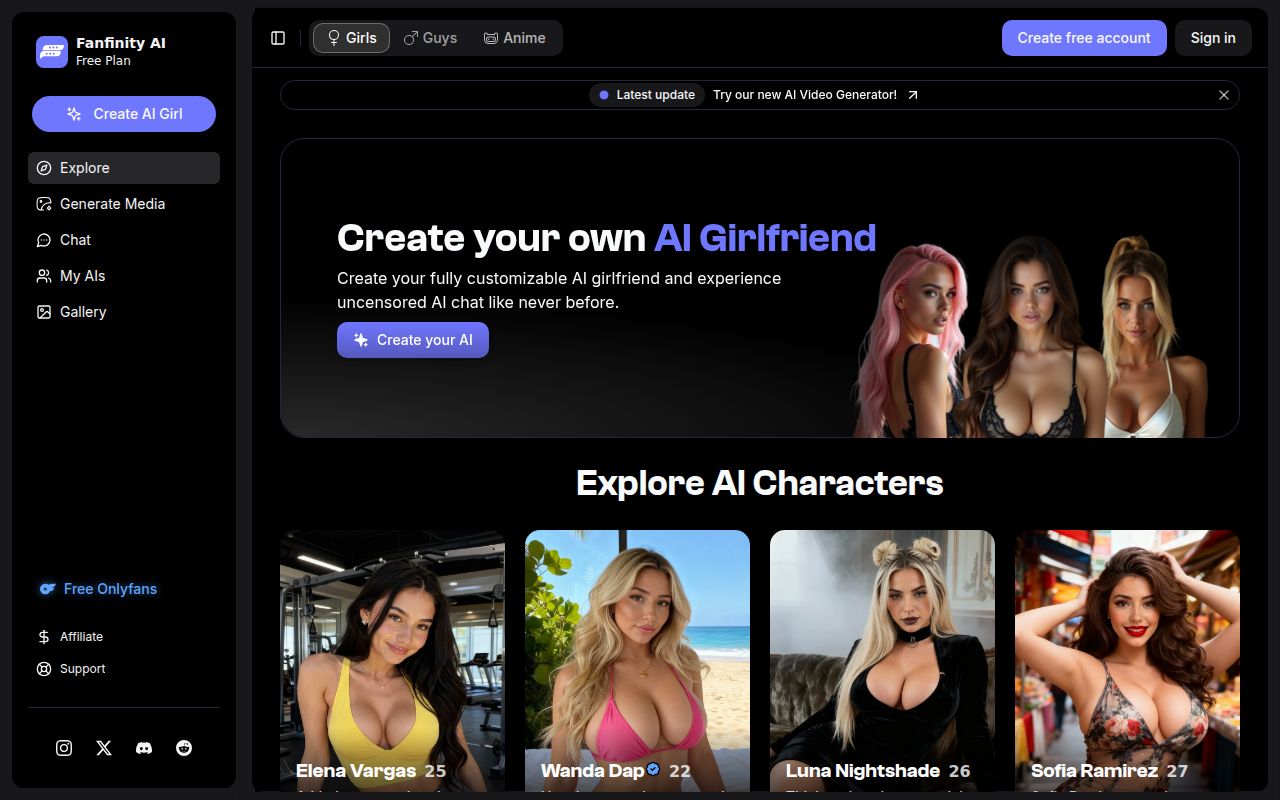 Screenshot of Fanfinity