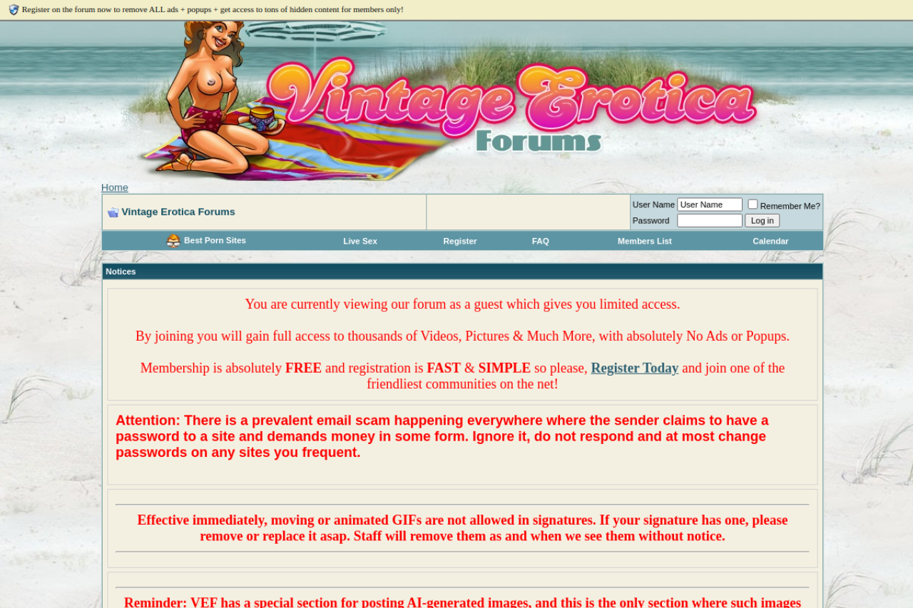 Screenshot of Vintage erotica