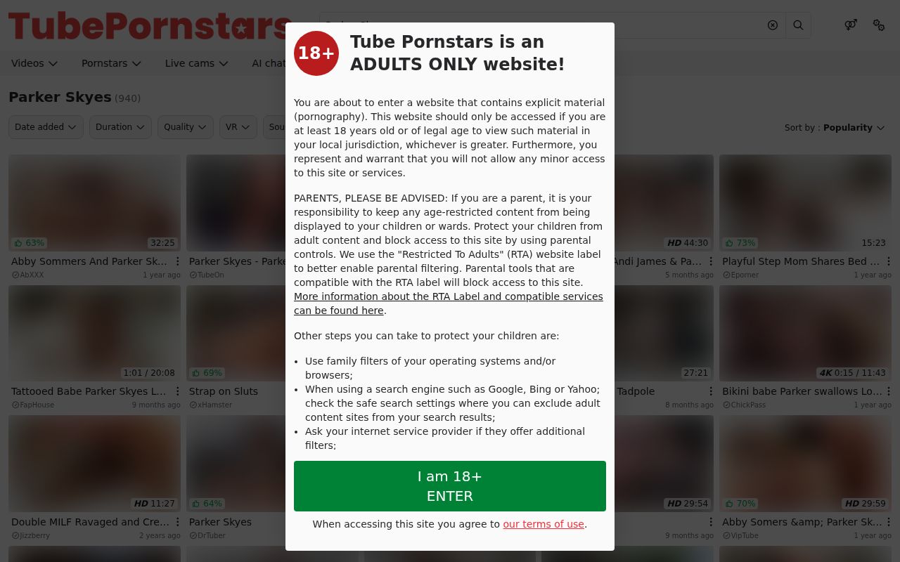 Screenshot of Tubepornstars