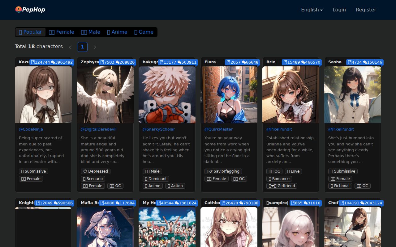 Screenshot of Pephop