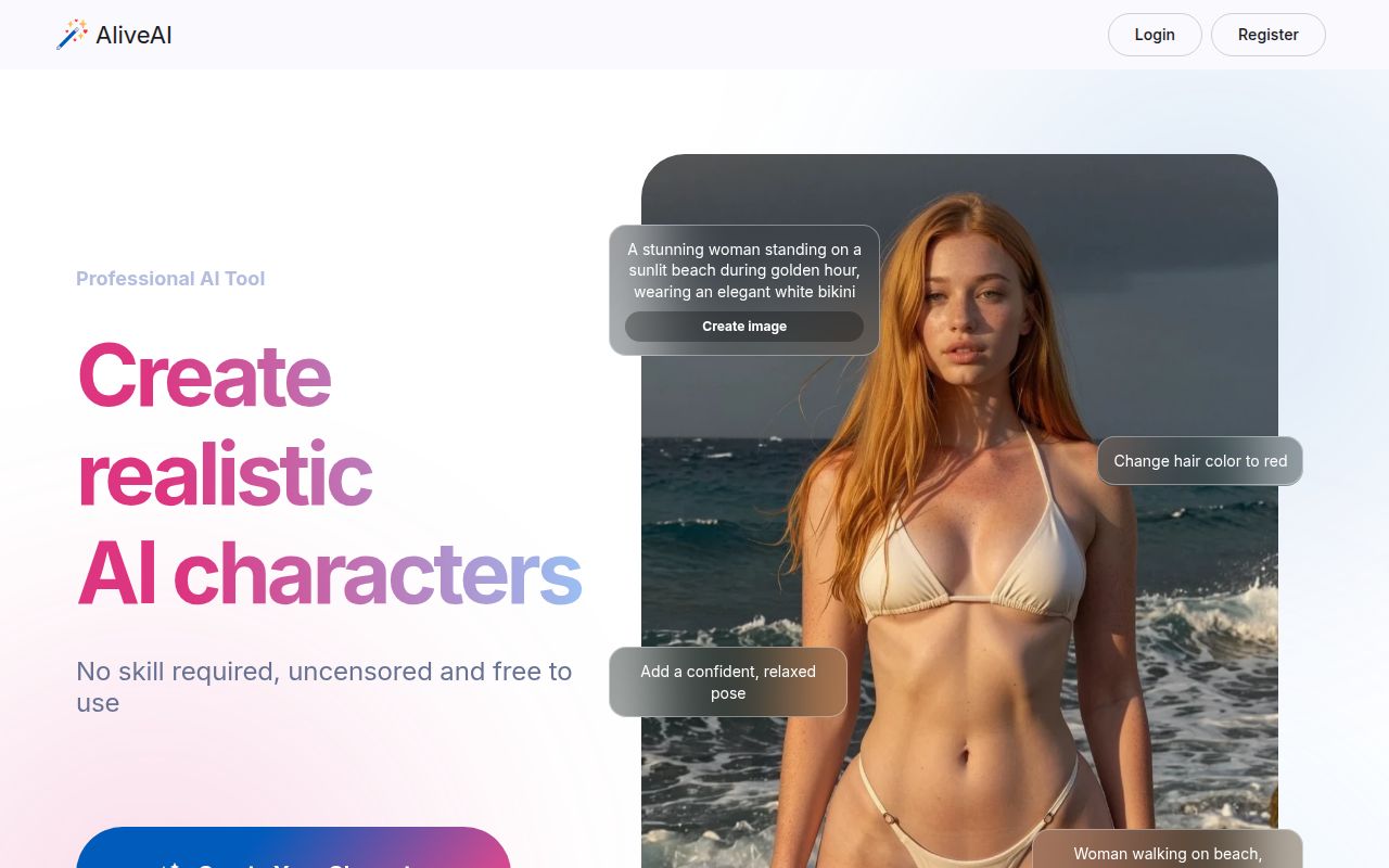 Screenshot of Aliveai