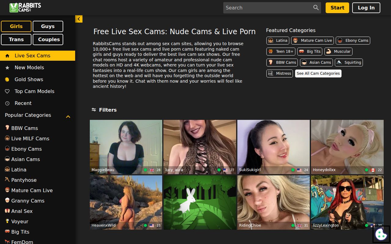 Screenshot of Rabbitscams