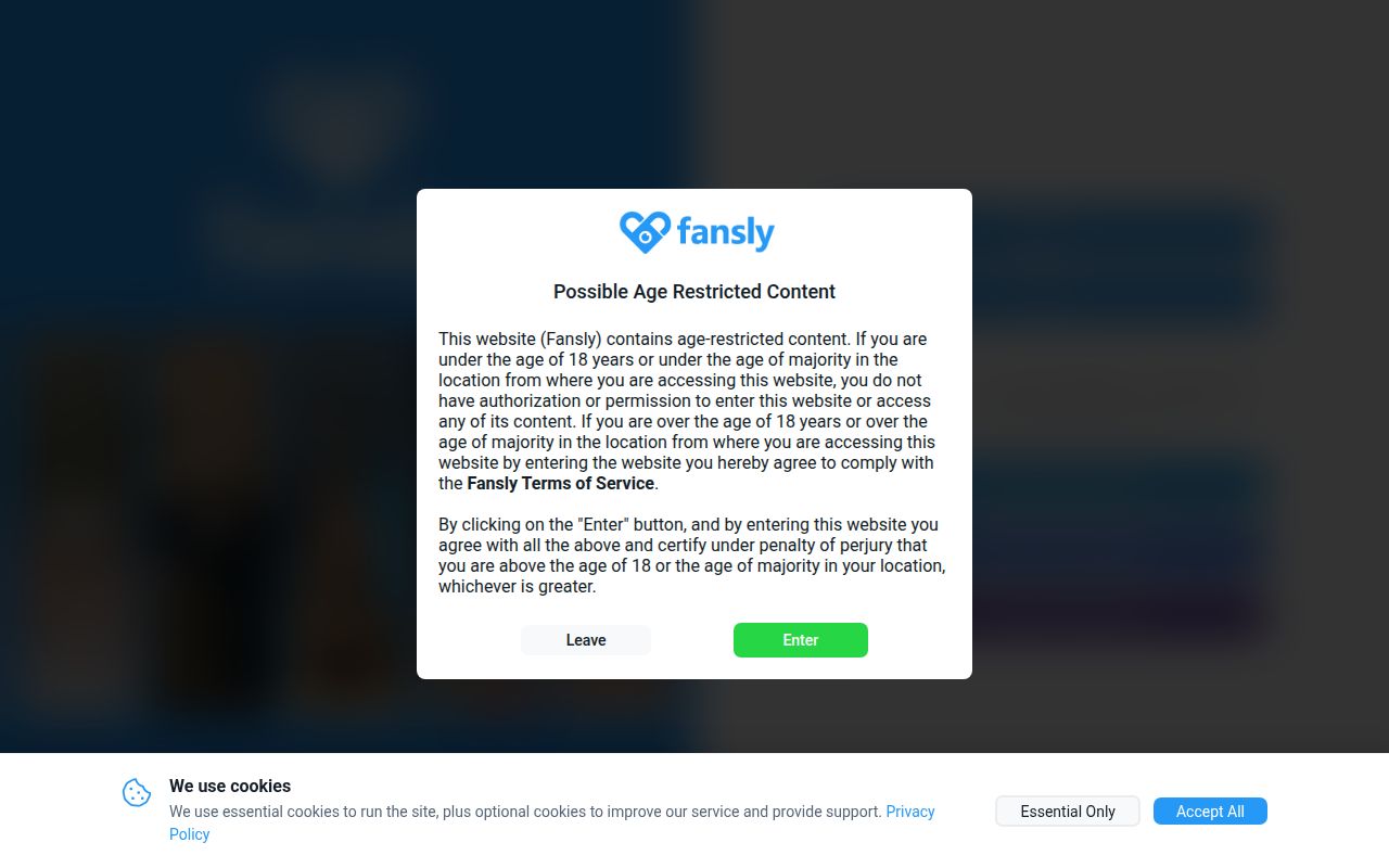 Screenshot of Fansly