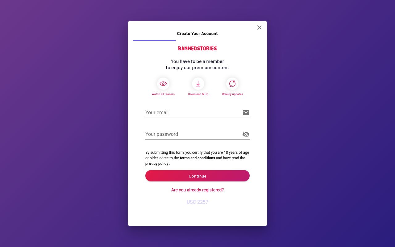 Screenshot of Banned stories