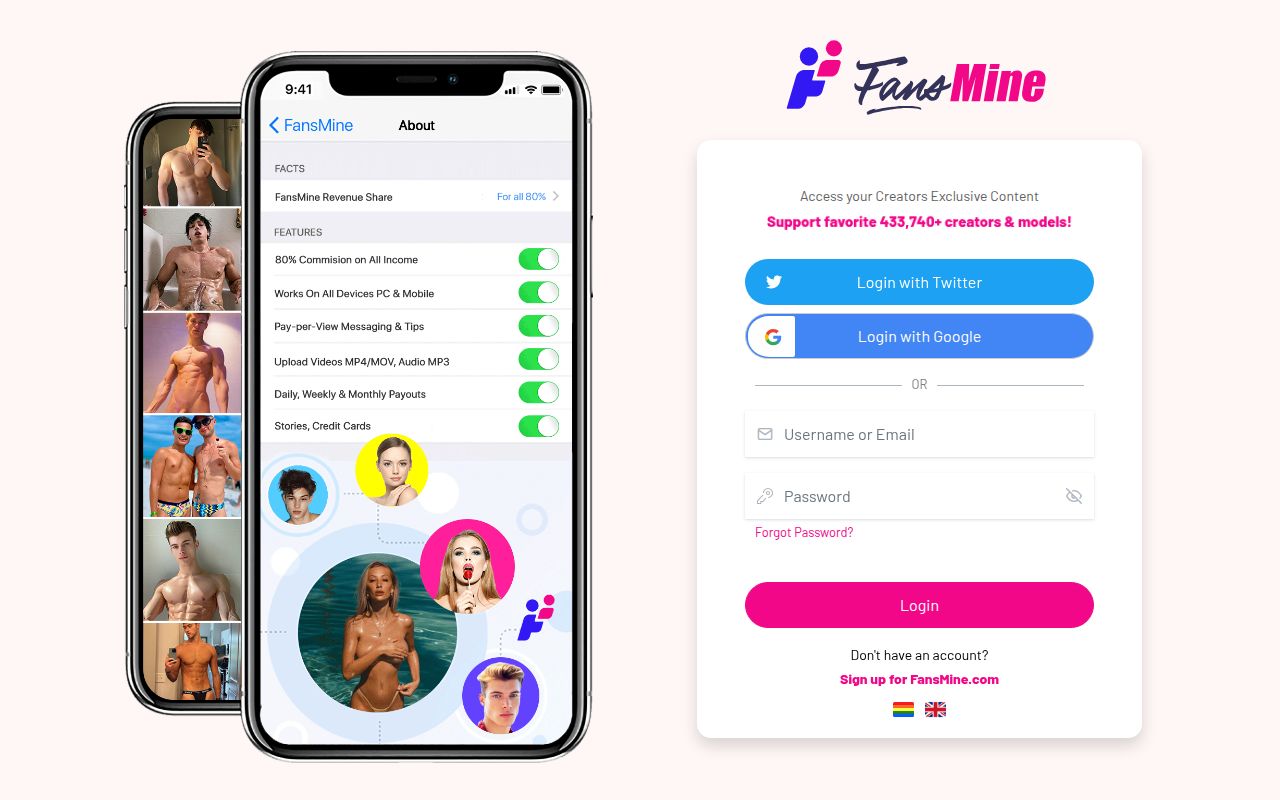 Screenshot of Fansmine