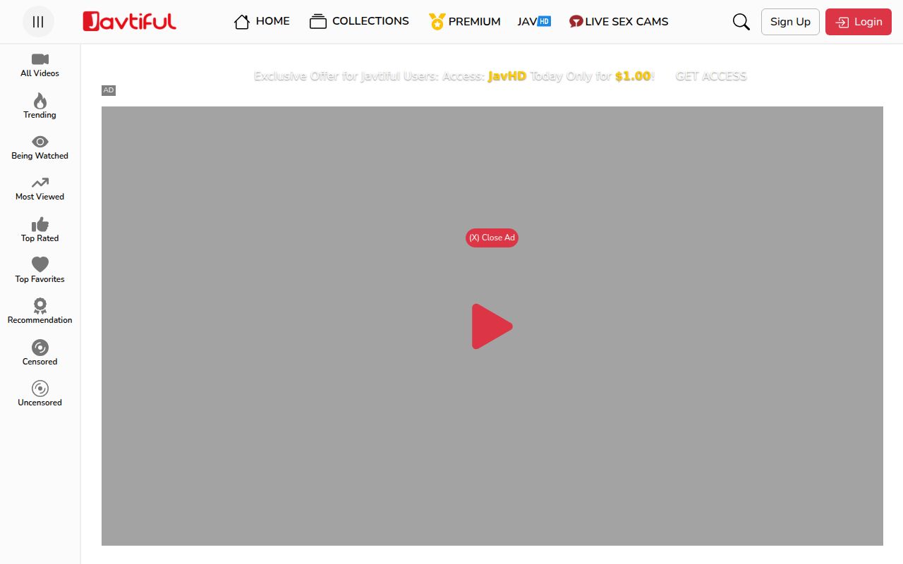 Screenshot of Javtiful