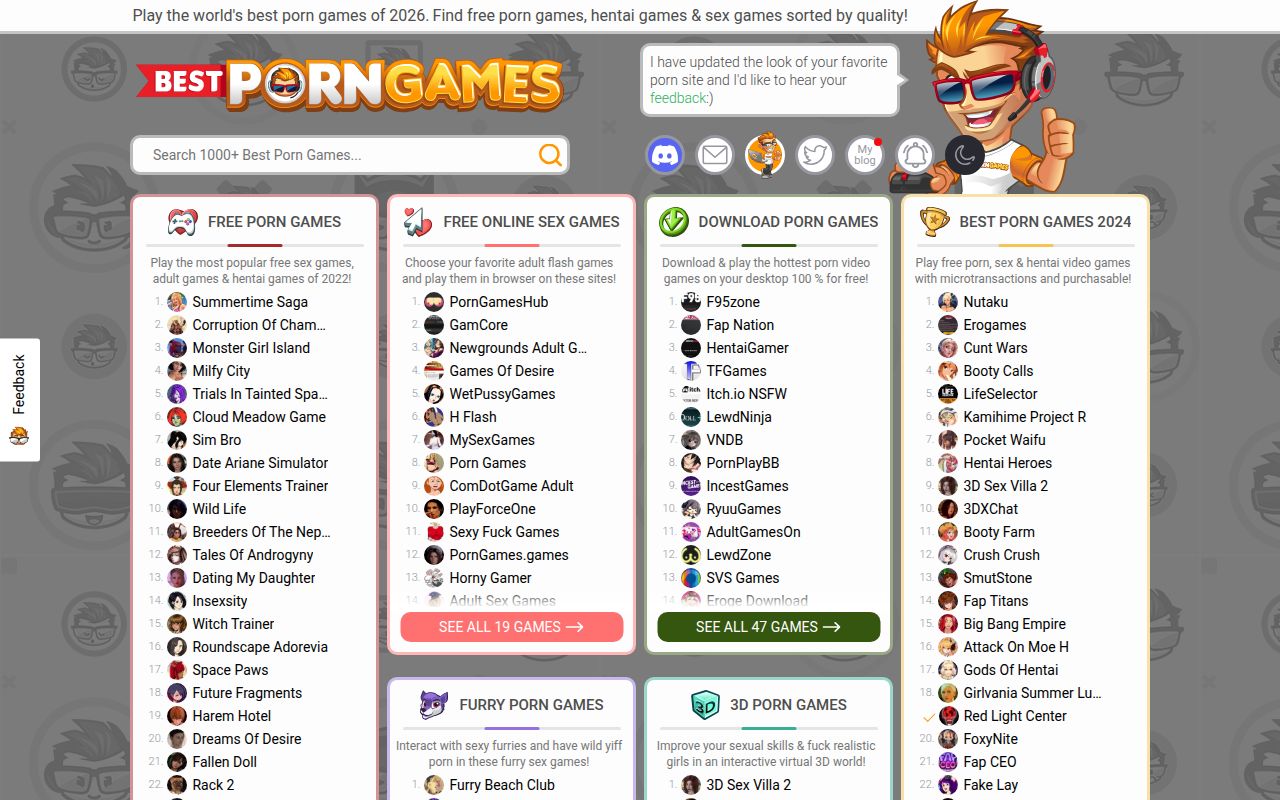 Screenshot of Bestporngames com