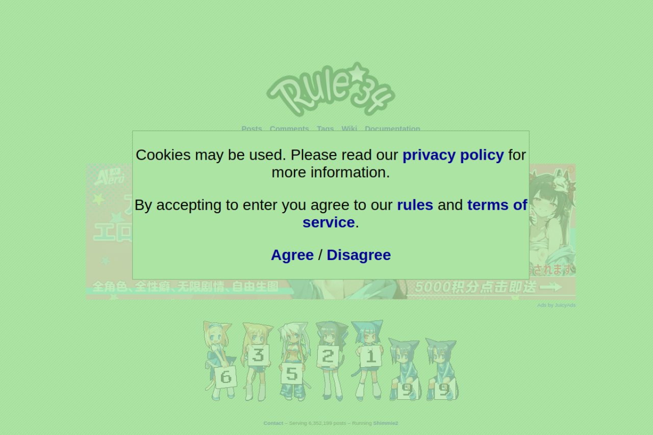 Screenshot of Rule34paheal