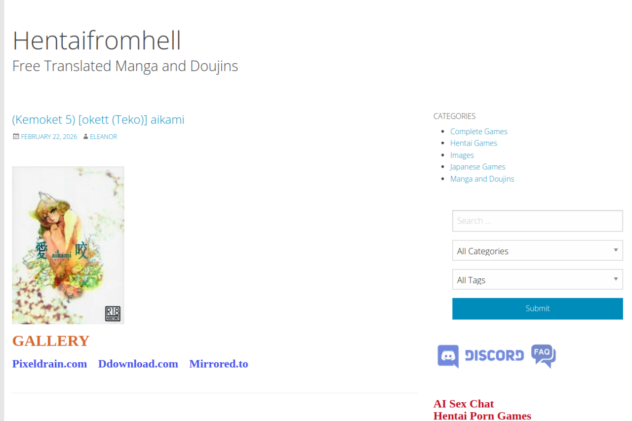 Screenshot of Hentaifromhell