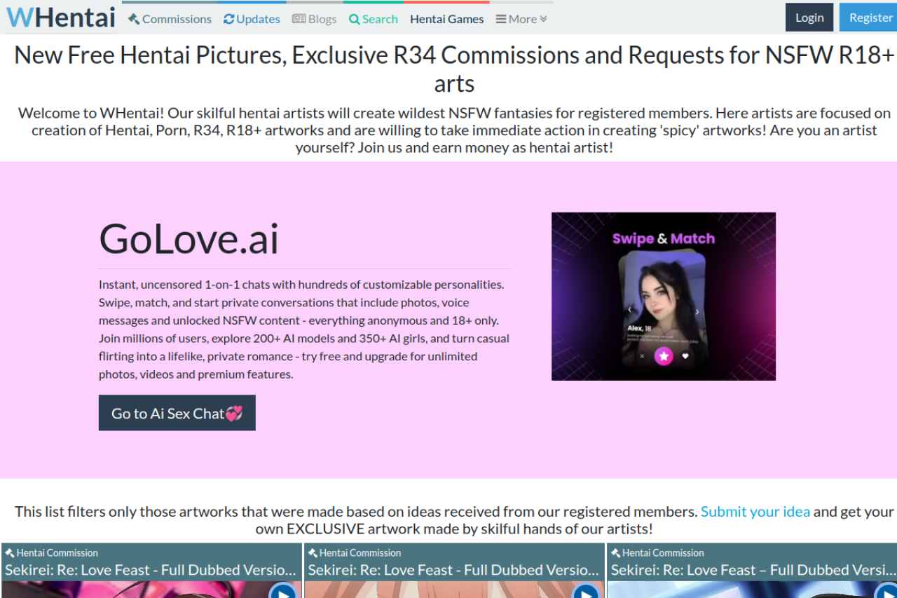 Screenshot of Whentai