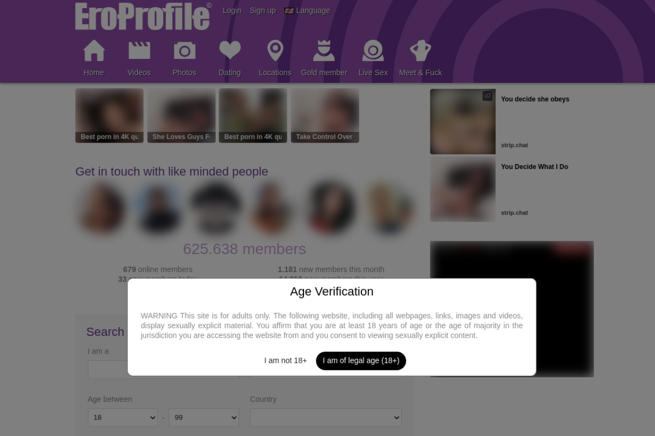 Screenshot of Eroprofile