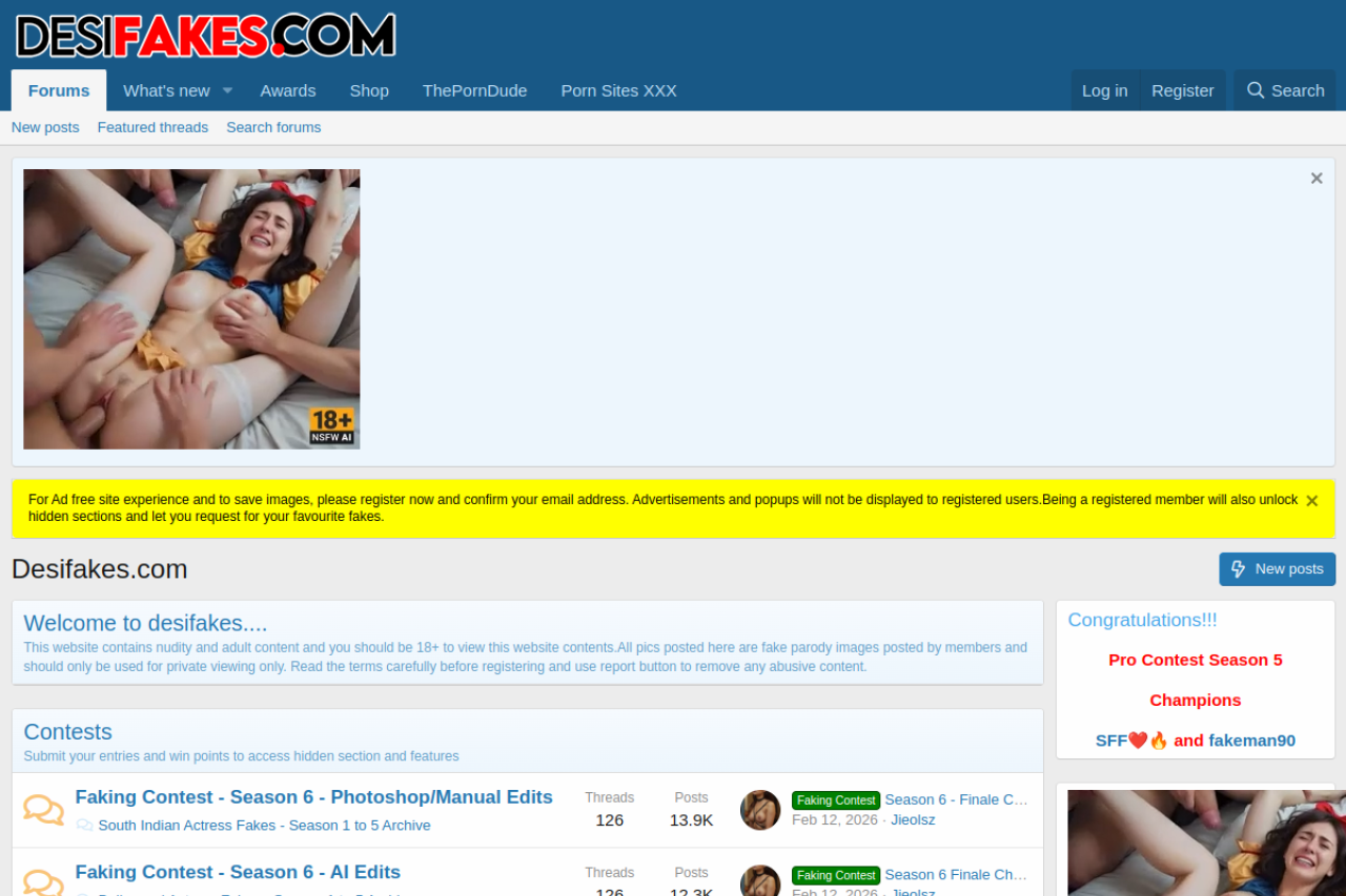 Screenshot of Desifakes